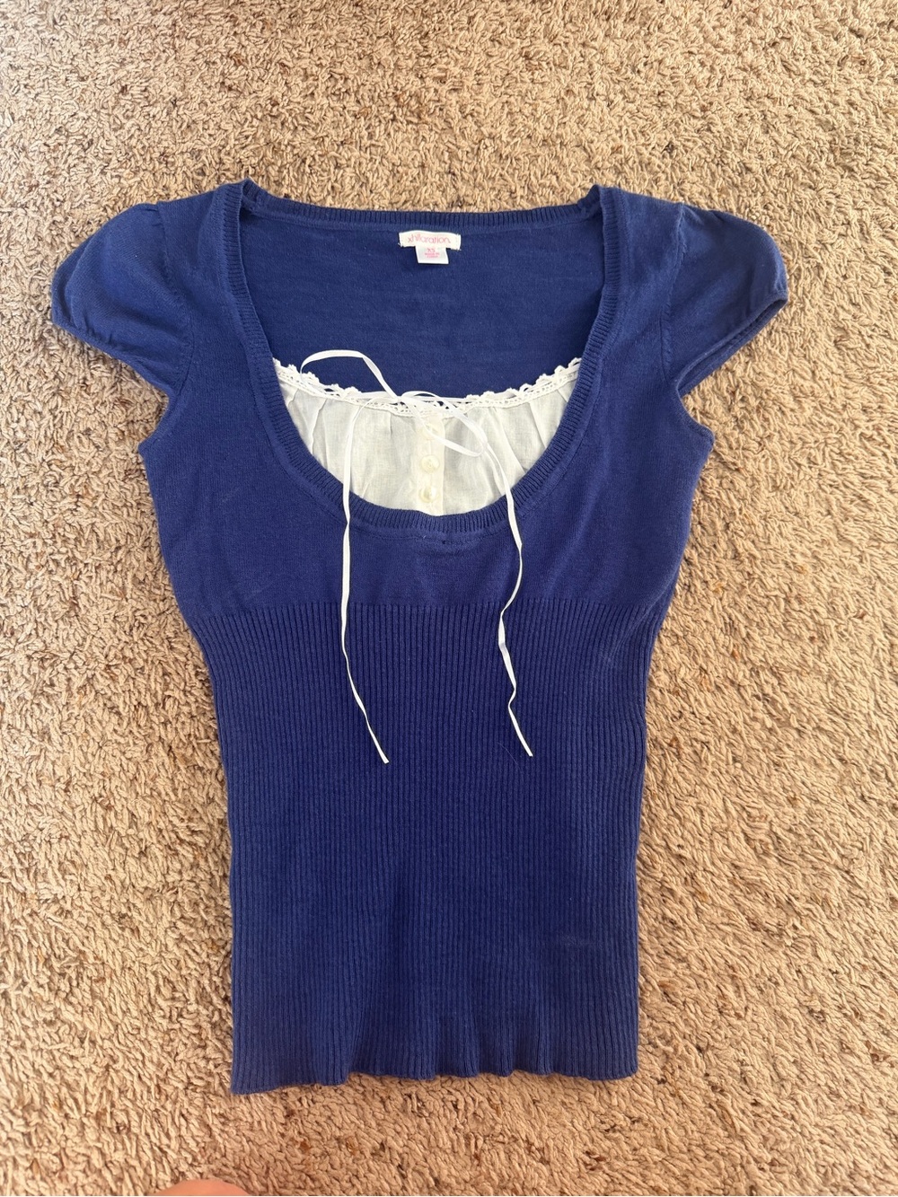 Xhilaration target y2k babydoll lace short sleeve top size small